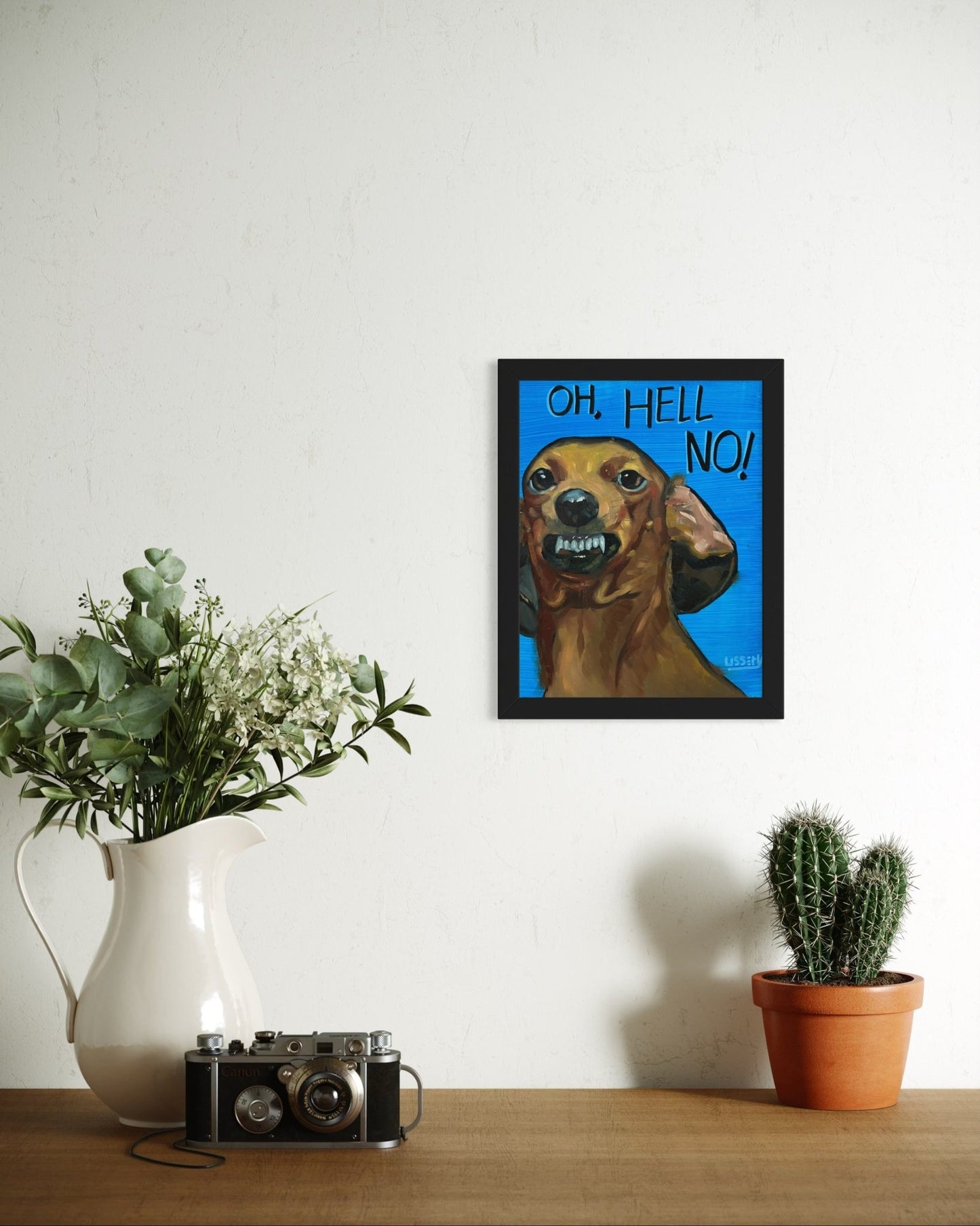 Oh, Hell No! – Original Dachshund Oil Painting (8”x10” on Panel) - David Ussery