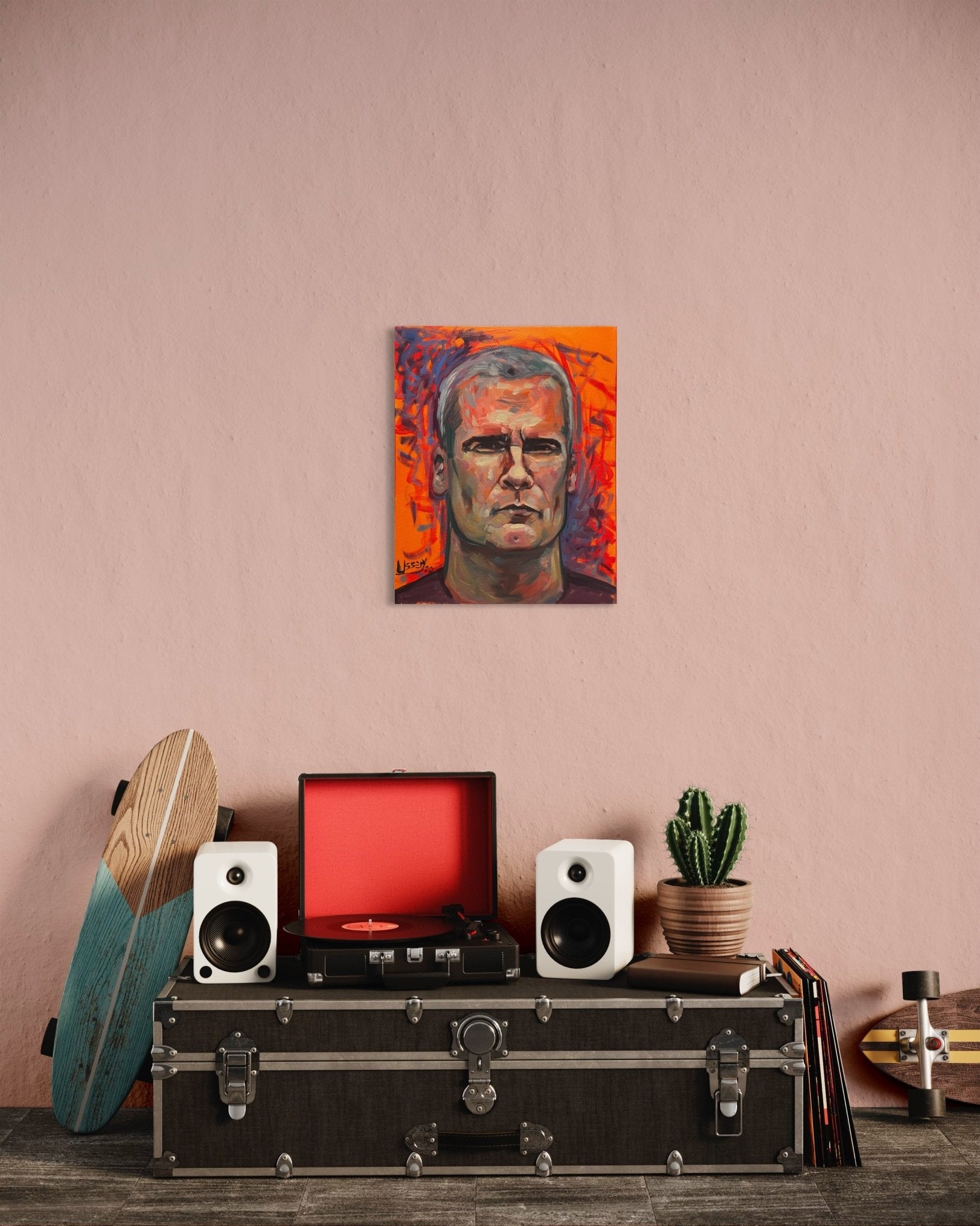 “Sonic Intensity” a portrait of Henry Rollins oil 16x20 - David Ussery