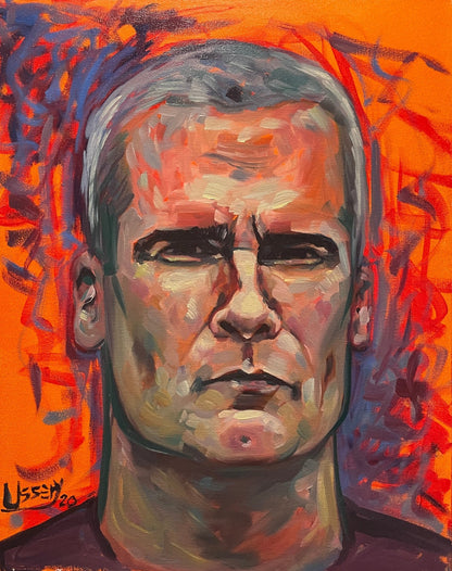 “Sonic Intensity” a portrait of Henry Rollins oil 16x20 - David Ussery