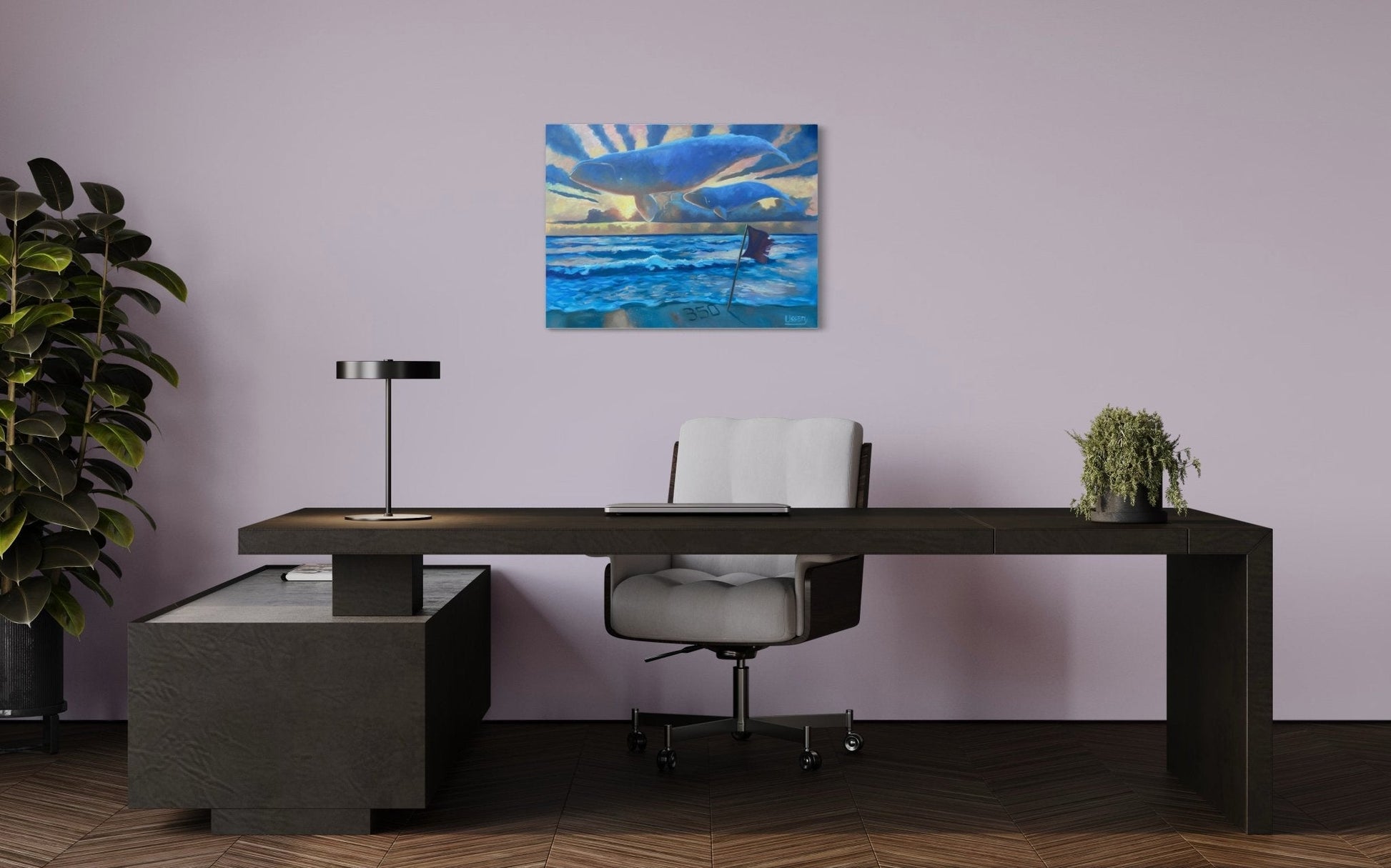 The Right Whale oil 24x36 Canvas - David Ussery