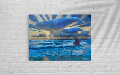 The Right Whale oil 24x36 Canvas - David Ussery