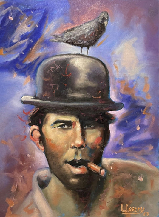 “Waits for it” A portrait of Tom Waits oil 18x24 - David Ussery