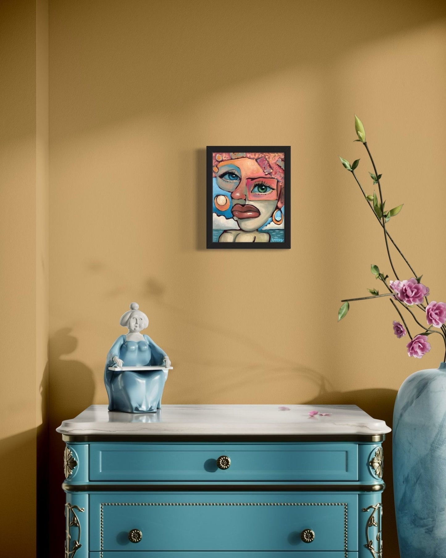 “Woman in Curls” oil 8x10 canvas panel. - David Ussery