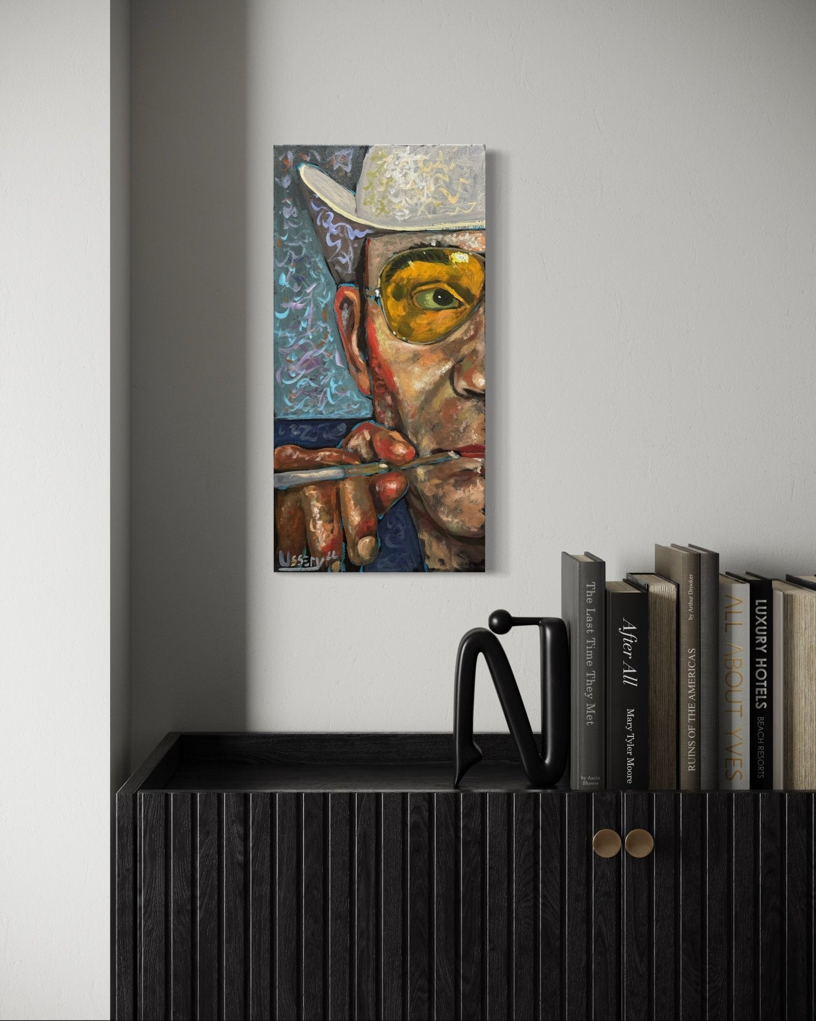 “Wow! What a Ride!” – Original Hunter S. Thompson Portrait (10” x 20”) - David Ussery
