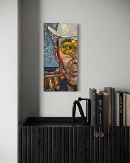 “Wow! What a Ride!” – Original Hunter S. Thompson Portrait (10” x 20”) - David Ussery