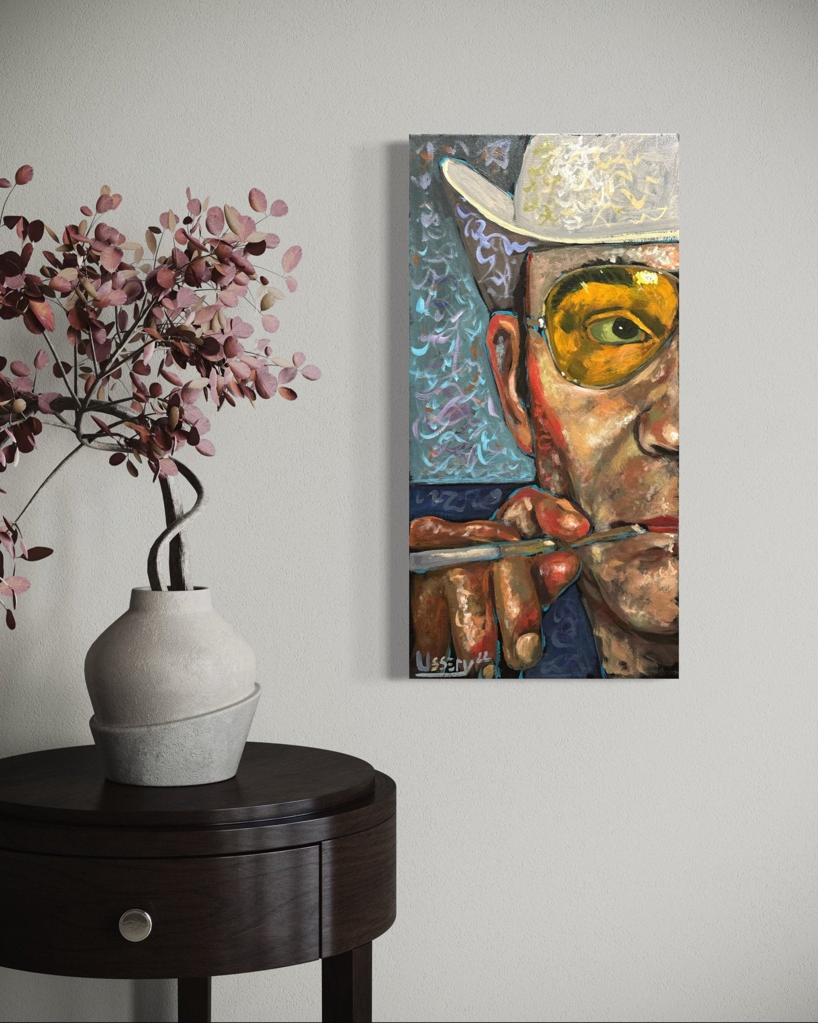 “Wow! What a Ride!” – Original Hunter S. Thompson Portrait (10” x 20”) - David Ussery