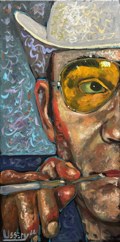 “Wow! What a Ride!” – Original Hunter S. Thompson Portrait (10” x 20”) - David Ussery