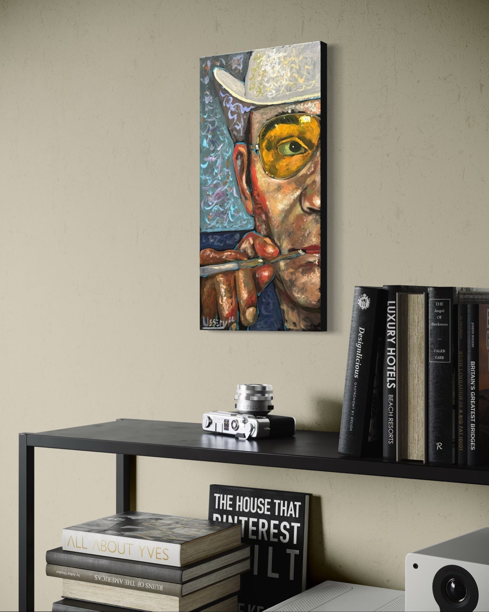 “Wow! What a Ride!” – Original Hunter S. Thompson Portrait (10” x 20”) - David Ussery