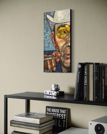 “Wow! What a Ride!” – Original Hunter S. Thompson Portrait (10” x 20”) - David Ussery