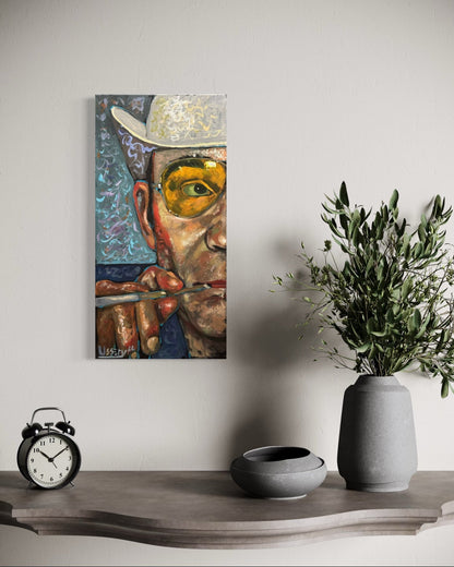 “Wow! What a Ride!” – Original Hunter S. Thompson Portrait (10” x 20”) - David Ussery